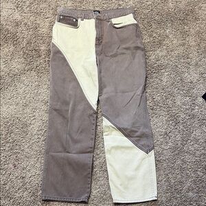 Two-Tone Brown and Cream Women’s Pants